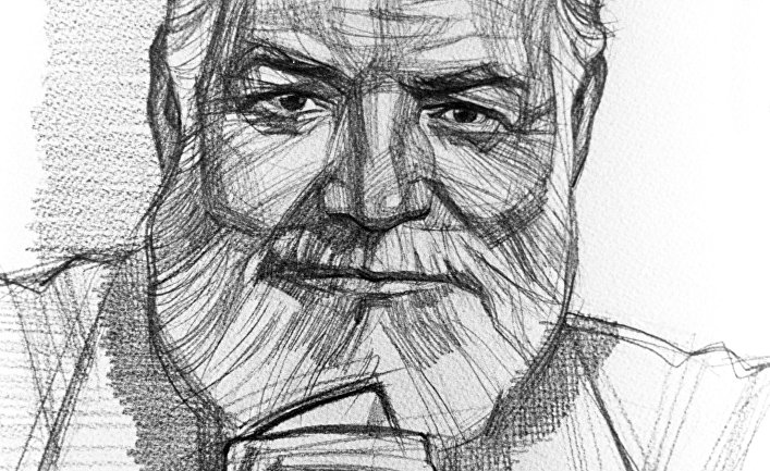 Рисунок "Эрнест Хемингуэй"
