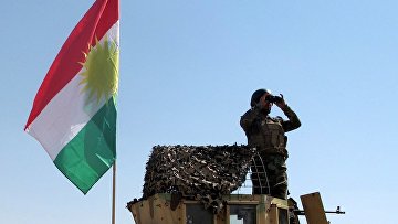 Курдские силы безопасности в городе Киркук на севере Ирака