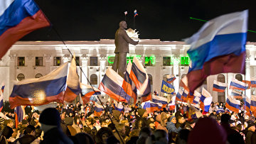 Празднование годовщины присоединения Крыма к России в Симферополе