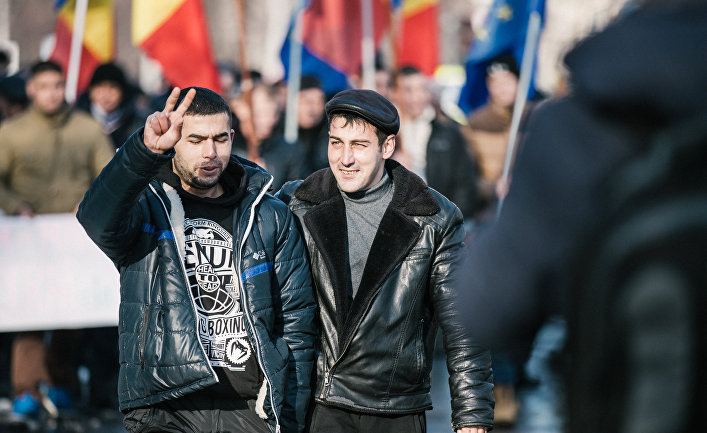 Акция протеста оппозиции в Молдавии