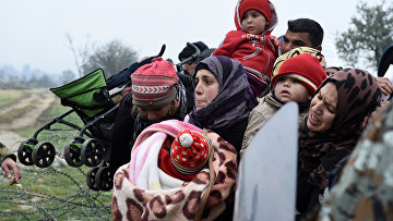 Беженцы на греческо-македонской границе