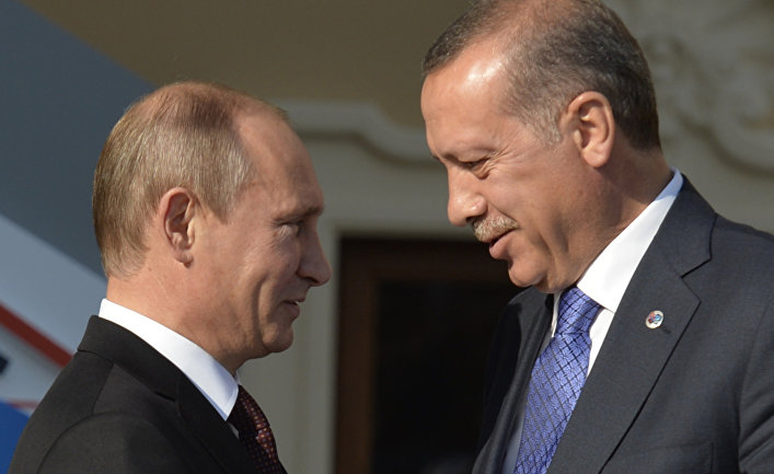 Президент России Владимир Путин и премьер-министр Турции Реджеп Тайип Эрдоган