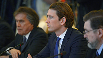 Министр иностранных дел Австрии Себастьян Курц во время встречи в Москве