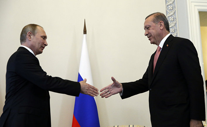 Президент России Владимир Путин и президент Турции Реджеп Тайип Эрдоган