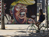 Граффити с изображением кандидата в президенты США от Республиканской партии Дональда Трампа