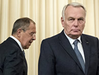 Министр иностранных дел России Сергей Лавров и министр иностранных дел Франции Жан-Марк Эйро