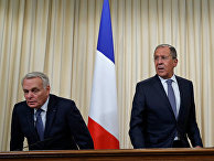 Министр иностранных дел России Сергей Лавров и министр иностранных дел Франции Жан-Марк Эйро