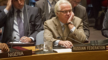 Виталий Чуркин на заседании Совета безопасности ООН