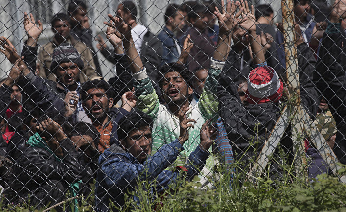 Мигранты из Пакистана на греческом острове Лесбос