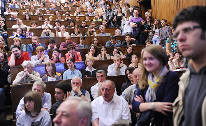 Встреча Нобелевского лауреата Джеймса Уотсона со студентами МГУ
