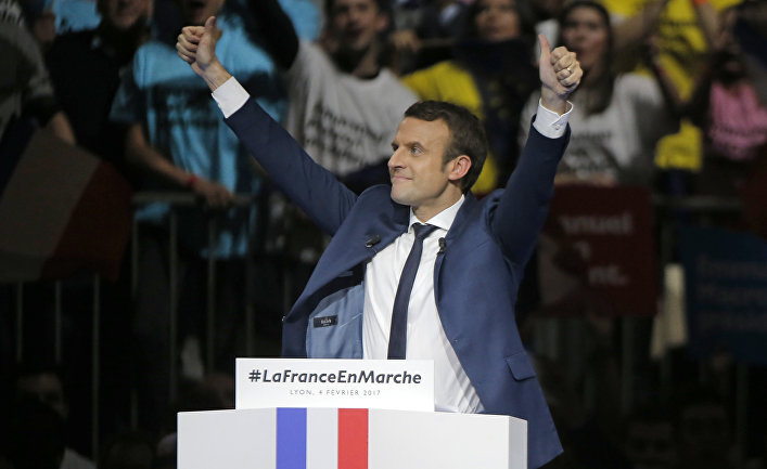 Candidate for president of France Emmanuel Makron