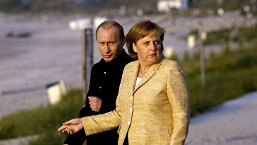 Канцлер Германии Ангела Меркель и президент России Владимир Путин