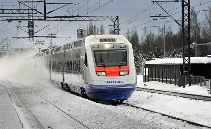 The train Allegro in Helsinki, Finland